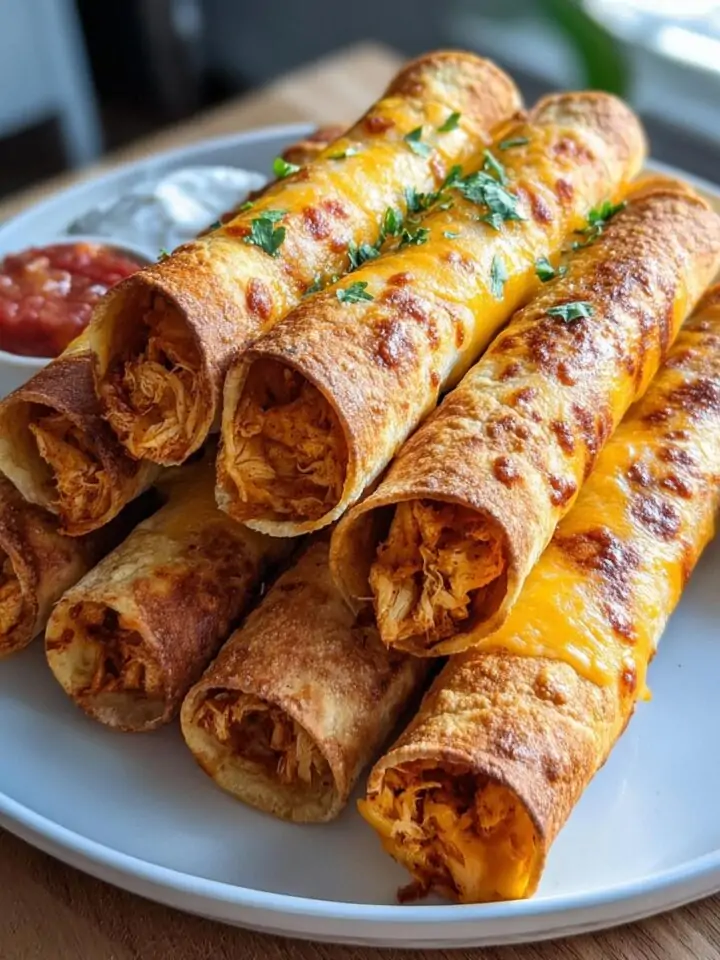 Crunchy Oven-Baked Chicken Taquitos