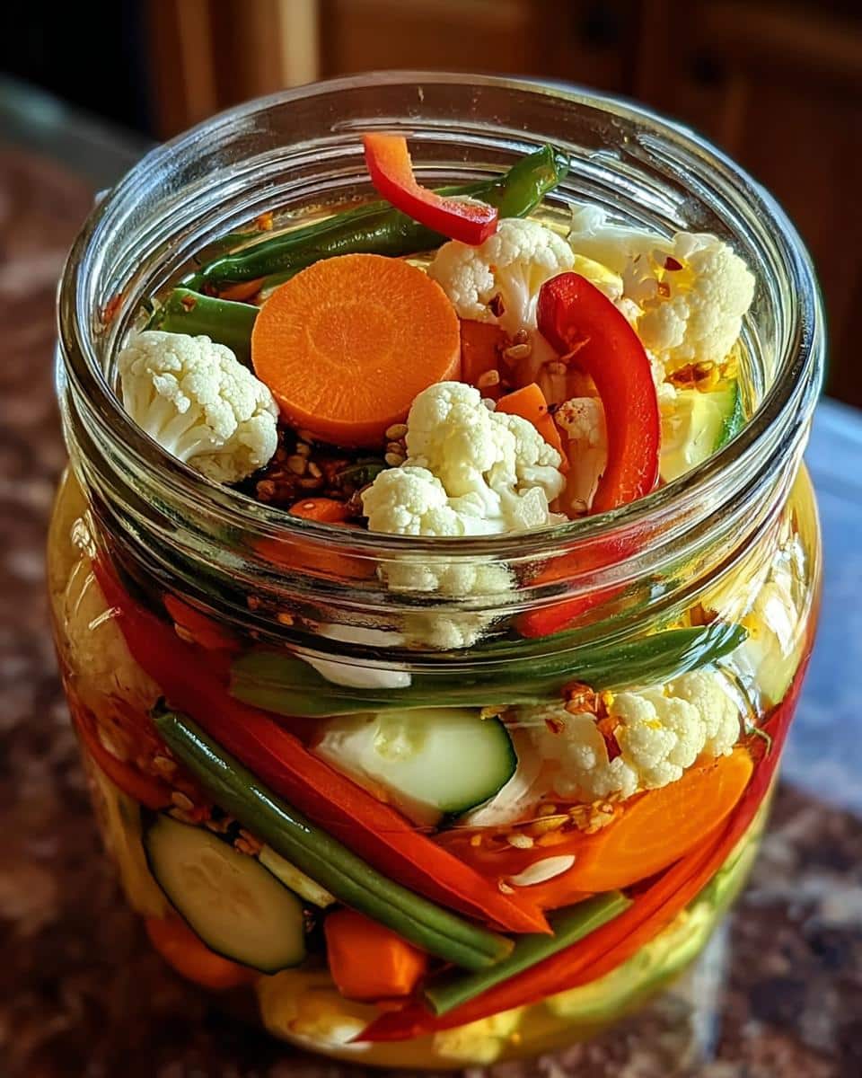 Crunchy Tangy Refrigerator Pickled Vegetables - detail 1