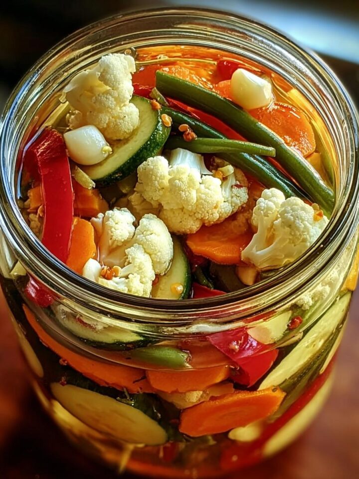 Crunchy Tangy Refrigerator Pickled Vegetables