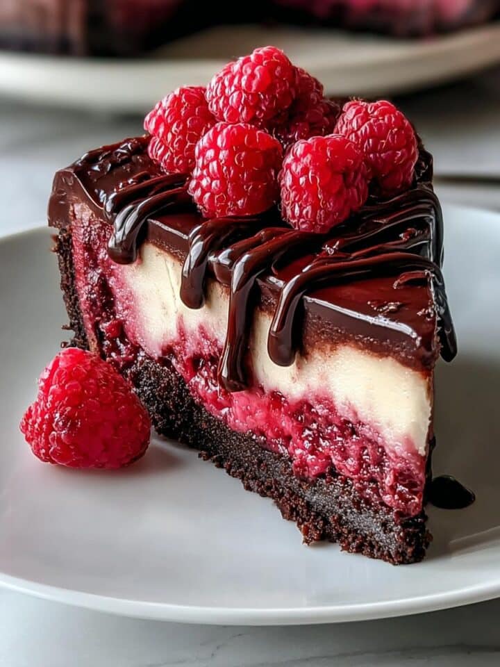 Dark Chocolate Raspberry Cheesecake