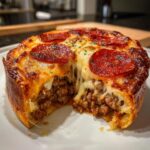 Deep Hamburger Sausage & Pepperoni Pie