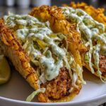 Dill Pickle Ranch Smash Chicken Tacos with Crispy Cheese Lace