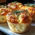 Easy Garlic Rosemary Focaccia Muffins