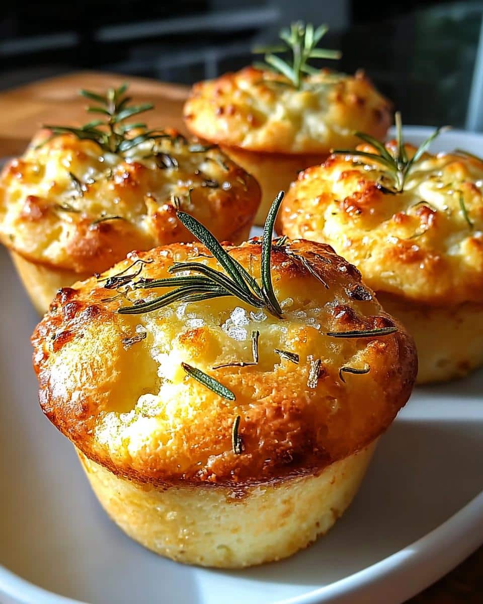 Easy Garlic Rosemary Focaccia Muffins - detail 2