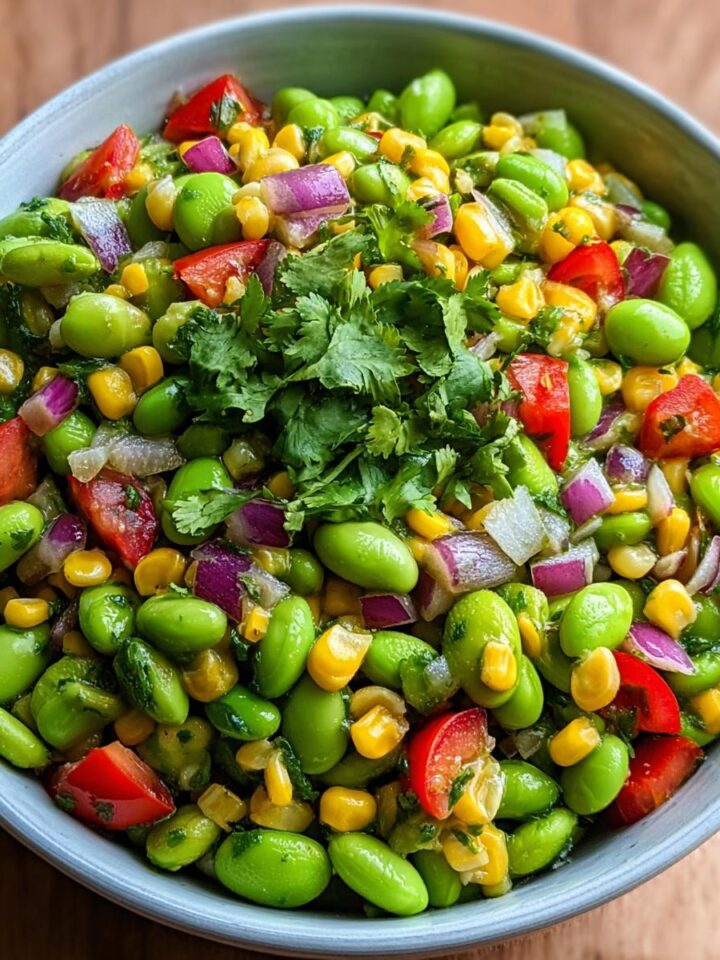 Edamame Salad with Cilantro Lime Dressing