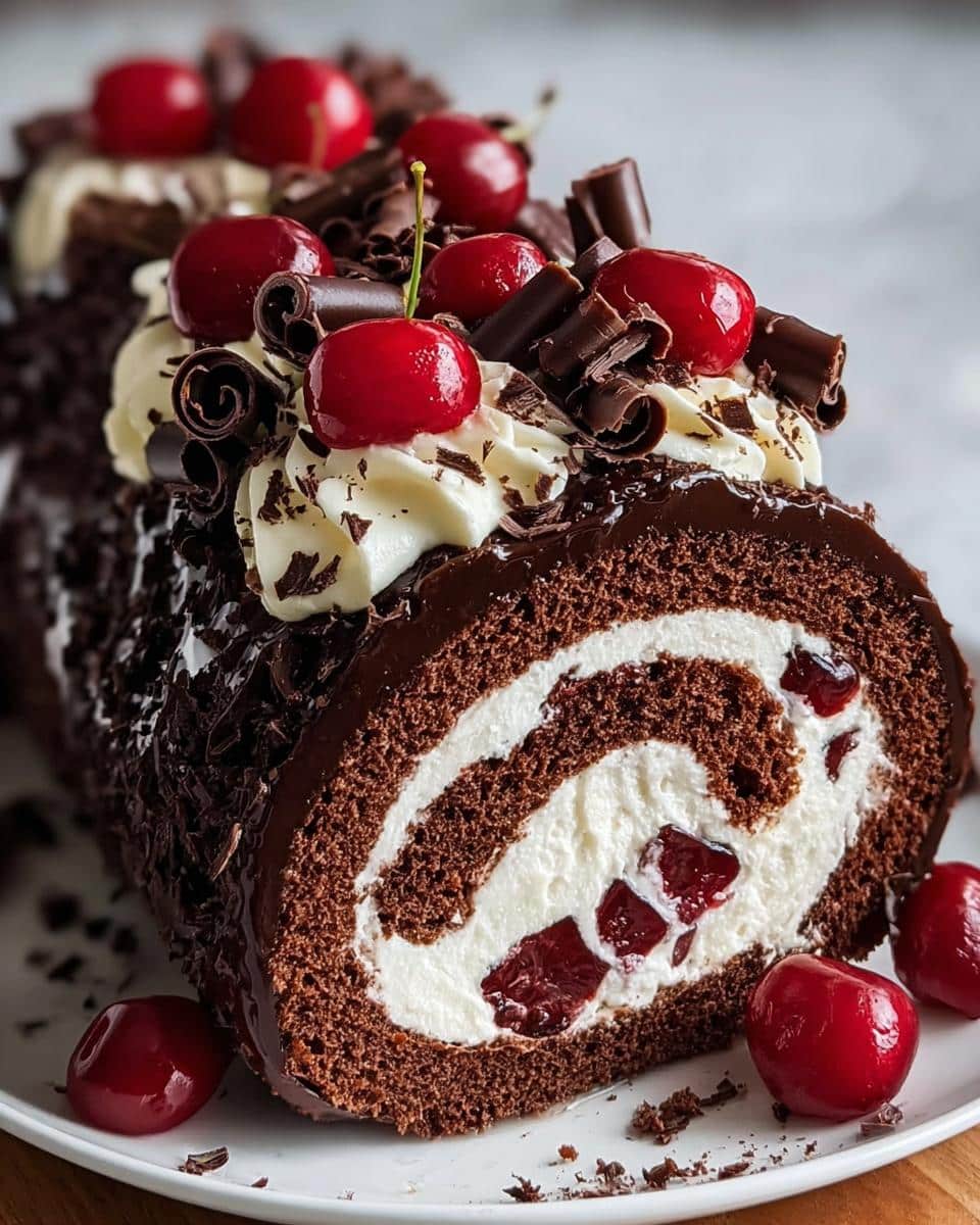 Elegant Black Forest Cake Roll - detail 1