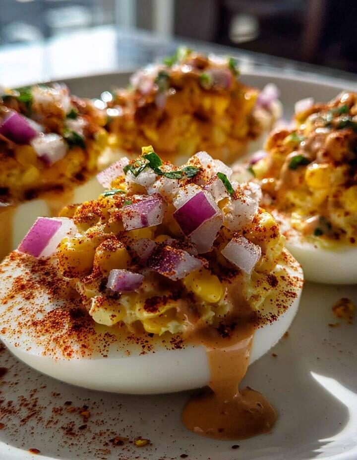 Elote Deviled Eggs