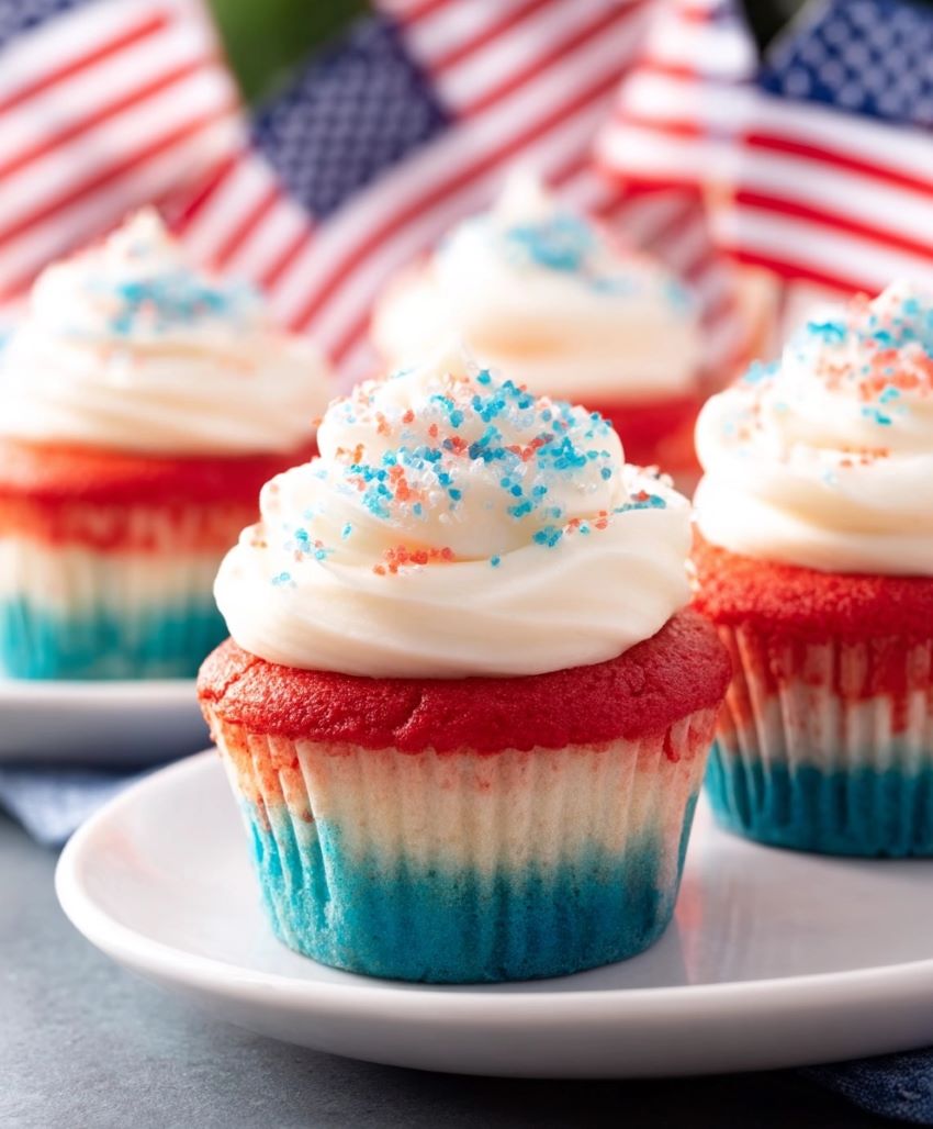 Festive 4th of July Cupcakes