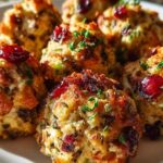 Festive Cranberry Turkey Stuffing Balls