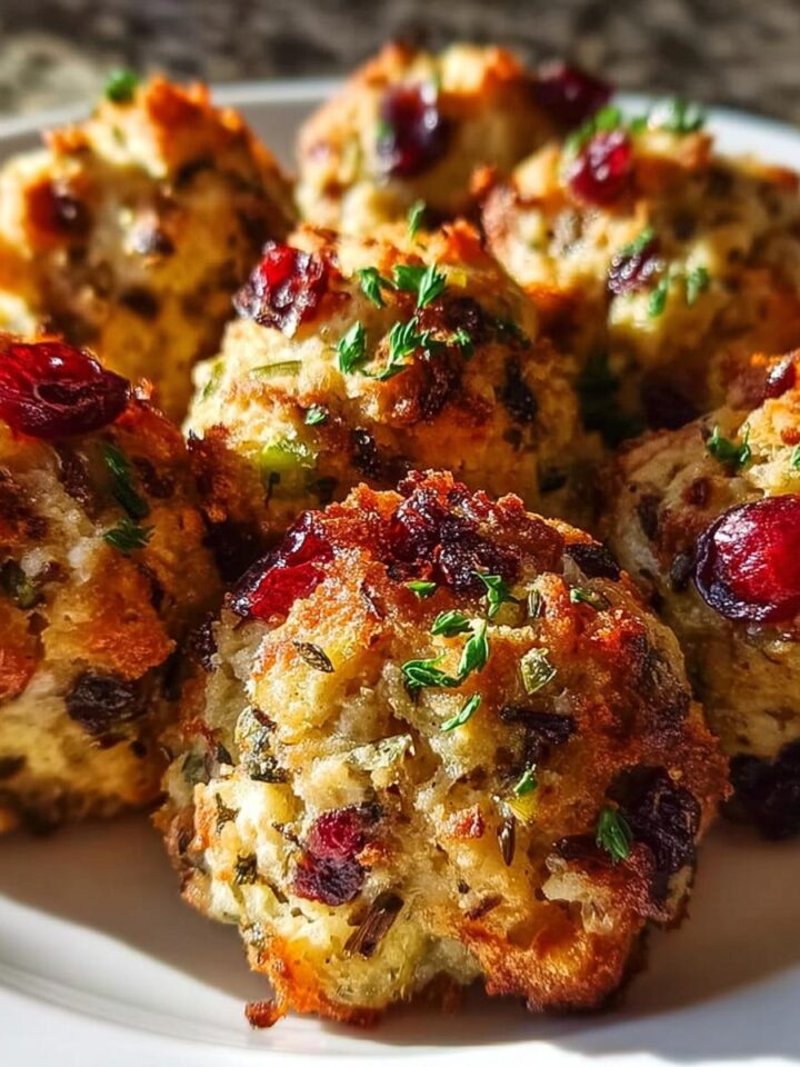 Festive Cranberry Turkey Stuffing Balls
