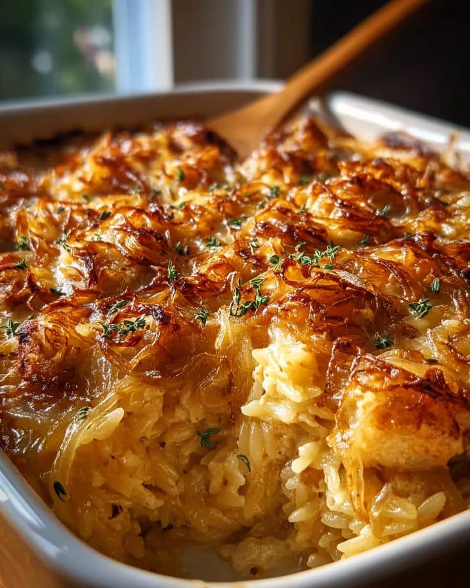French Onion Chicken Orzo Casserole - detail 1