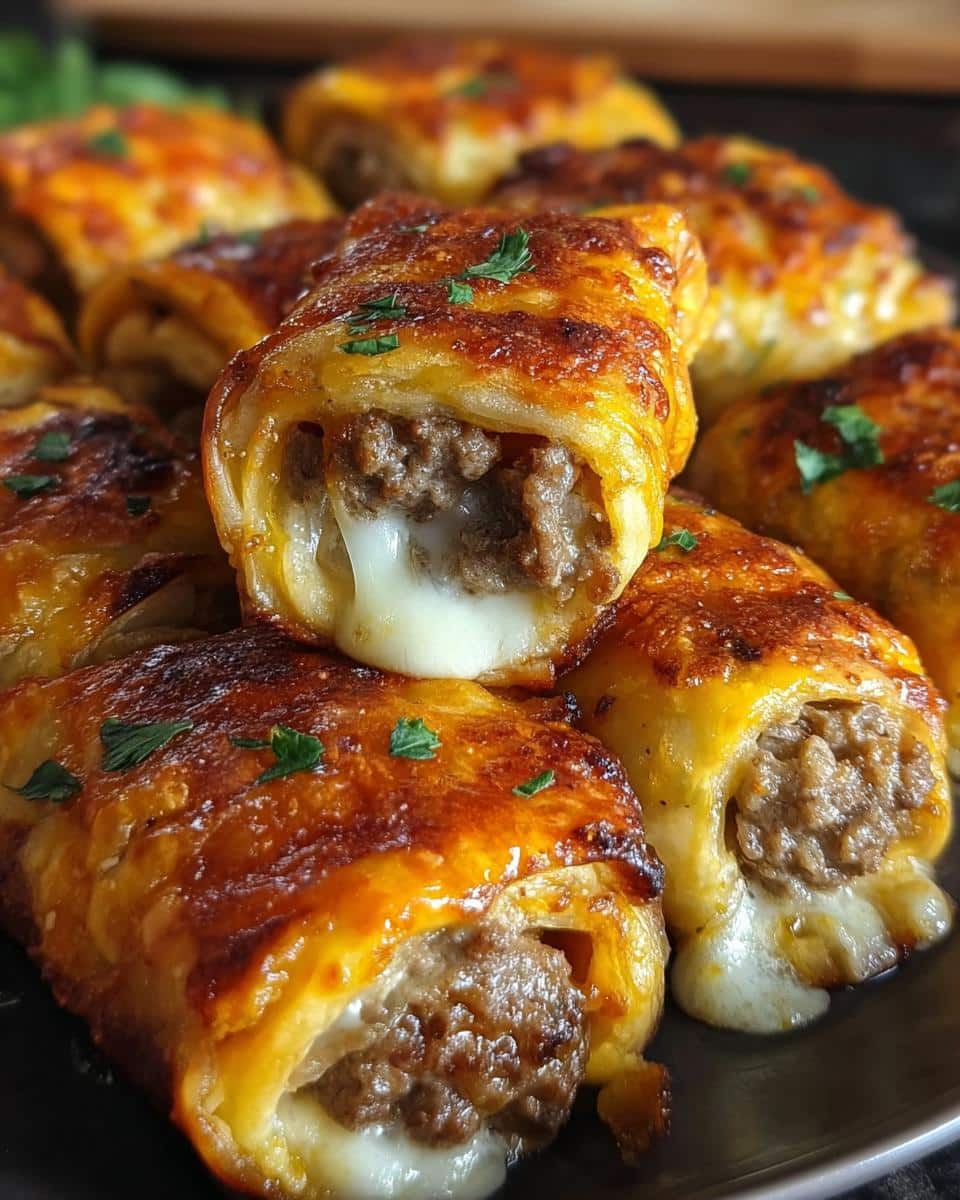 Garlic Butter Cheeseburger Rollups - detail 2