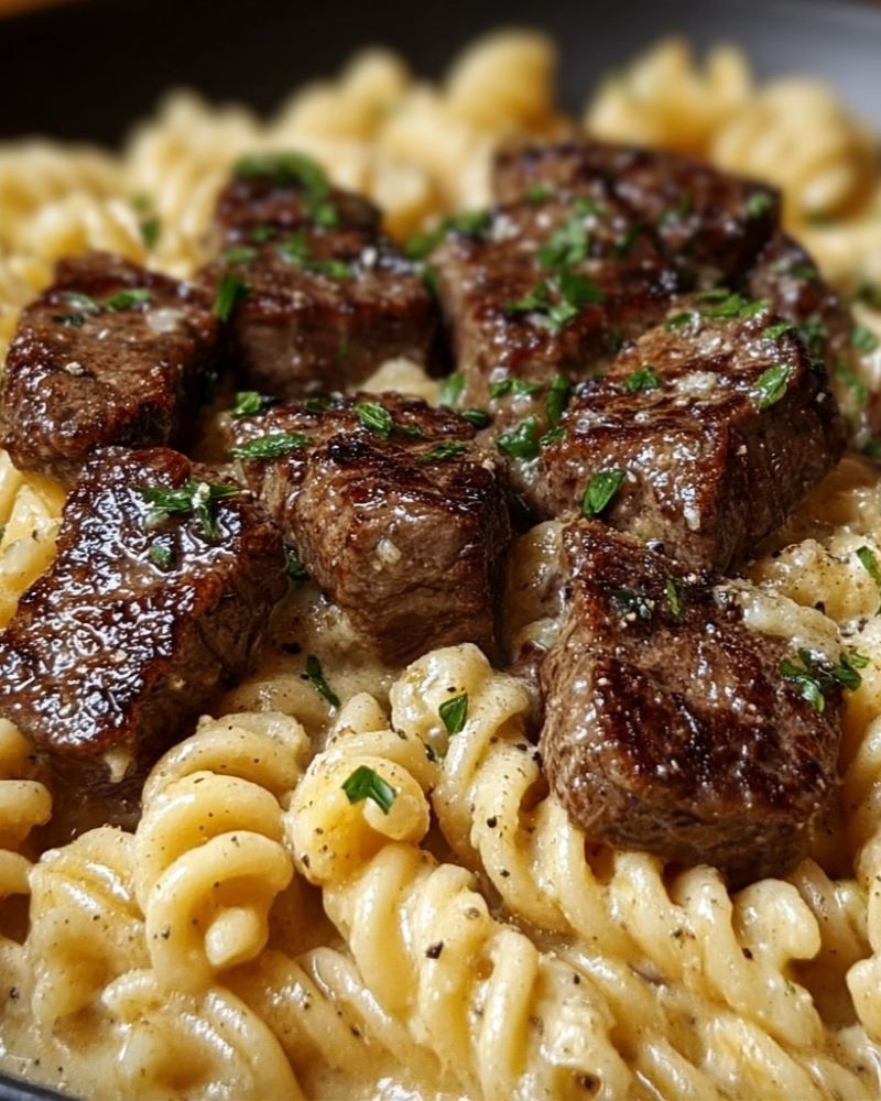 Garlic Butter Steak and Pasta