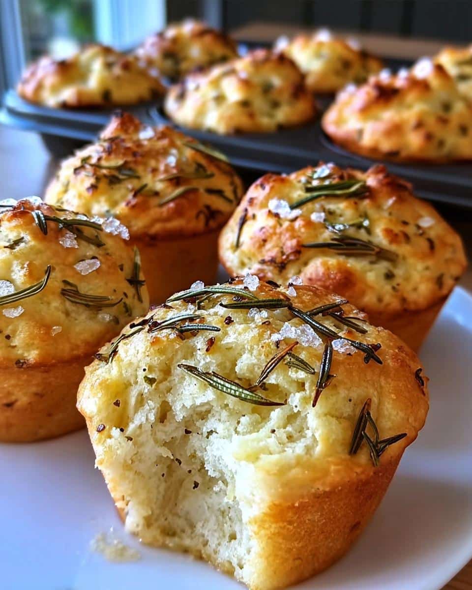 Garlic Rosemary Focaccia muffins - detail 1