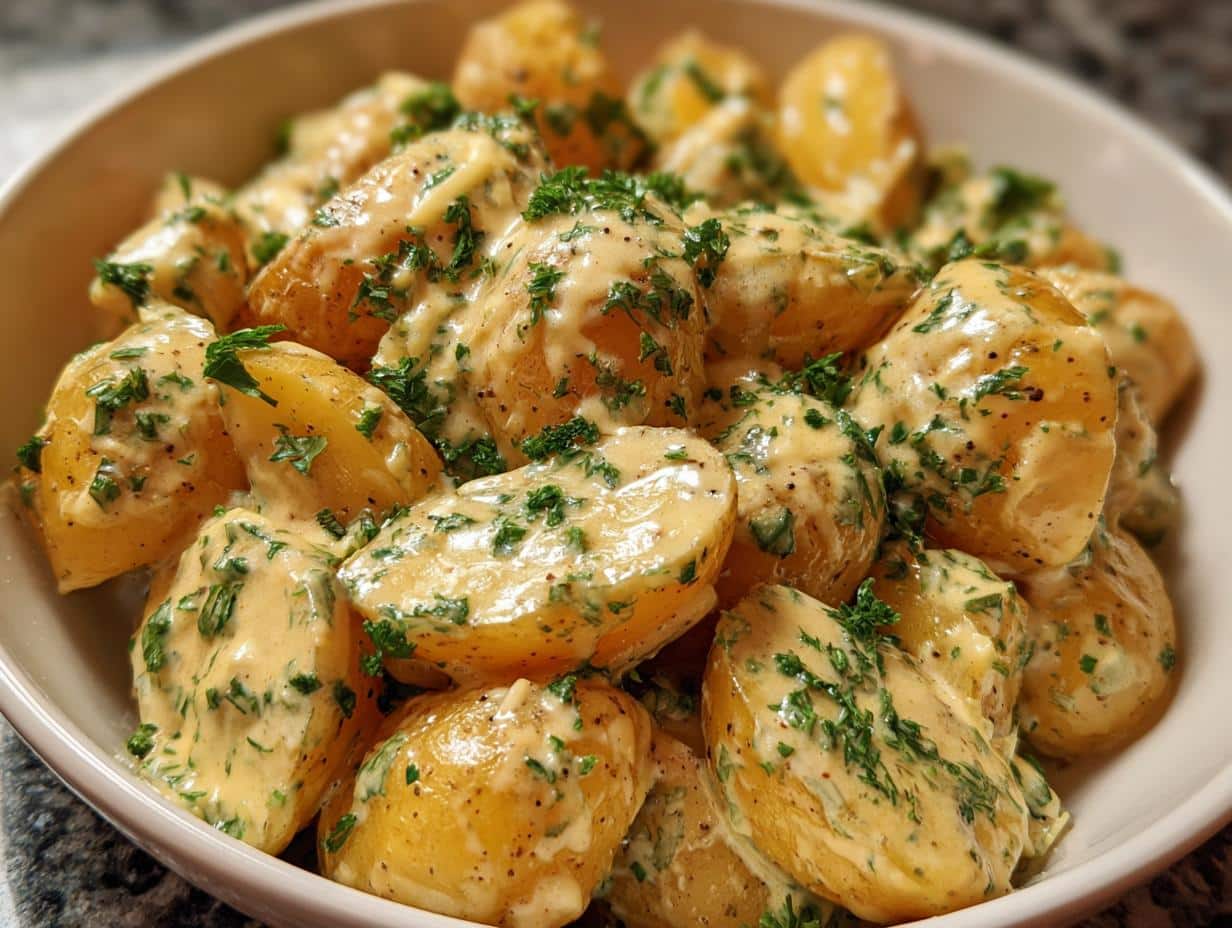 Garlic Sauce Baby Potatoes
