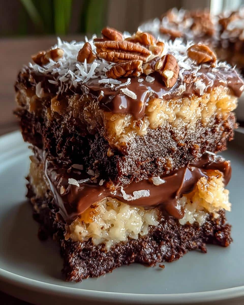 German Chocolate Poke Cake - detail 2