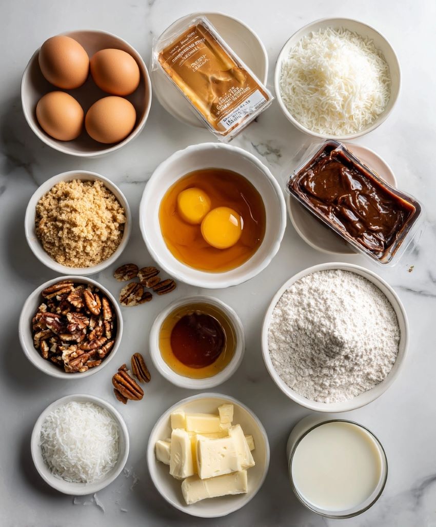 German Chocolate Poke Cake - Ingredients