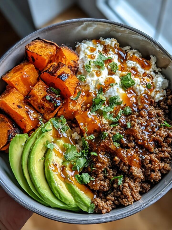 Ground Beef Hot Honey Bowl