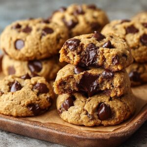 Healthy Greek Yogurt Chocolate Chip Cookies with Melty Centers