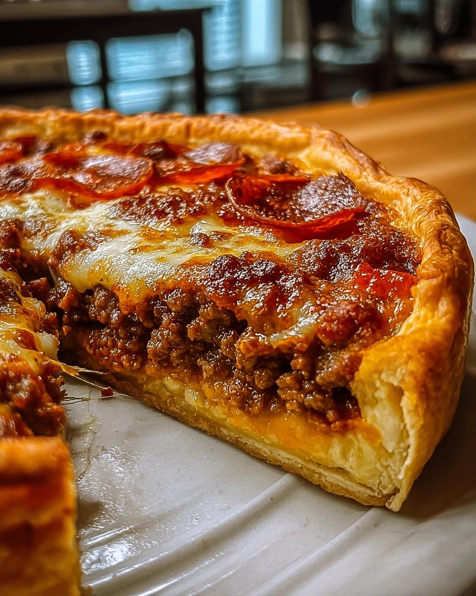 Hearty Deep-Dish Pie with Hamburger, Sausage, and Pepperoni - detail 2