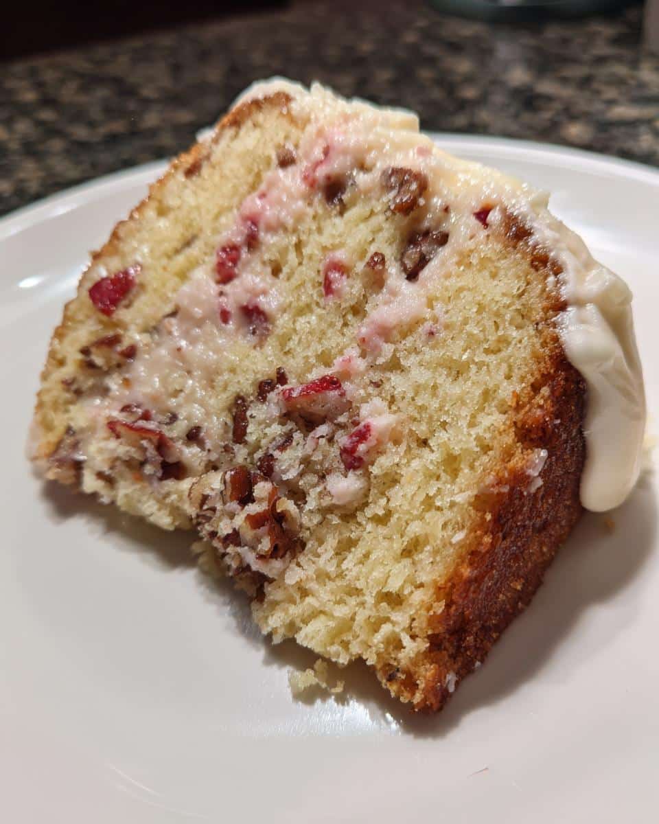 Homemade Strawberry Italian Cream Pound Cake