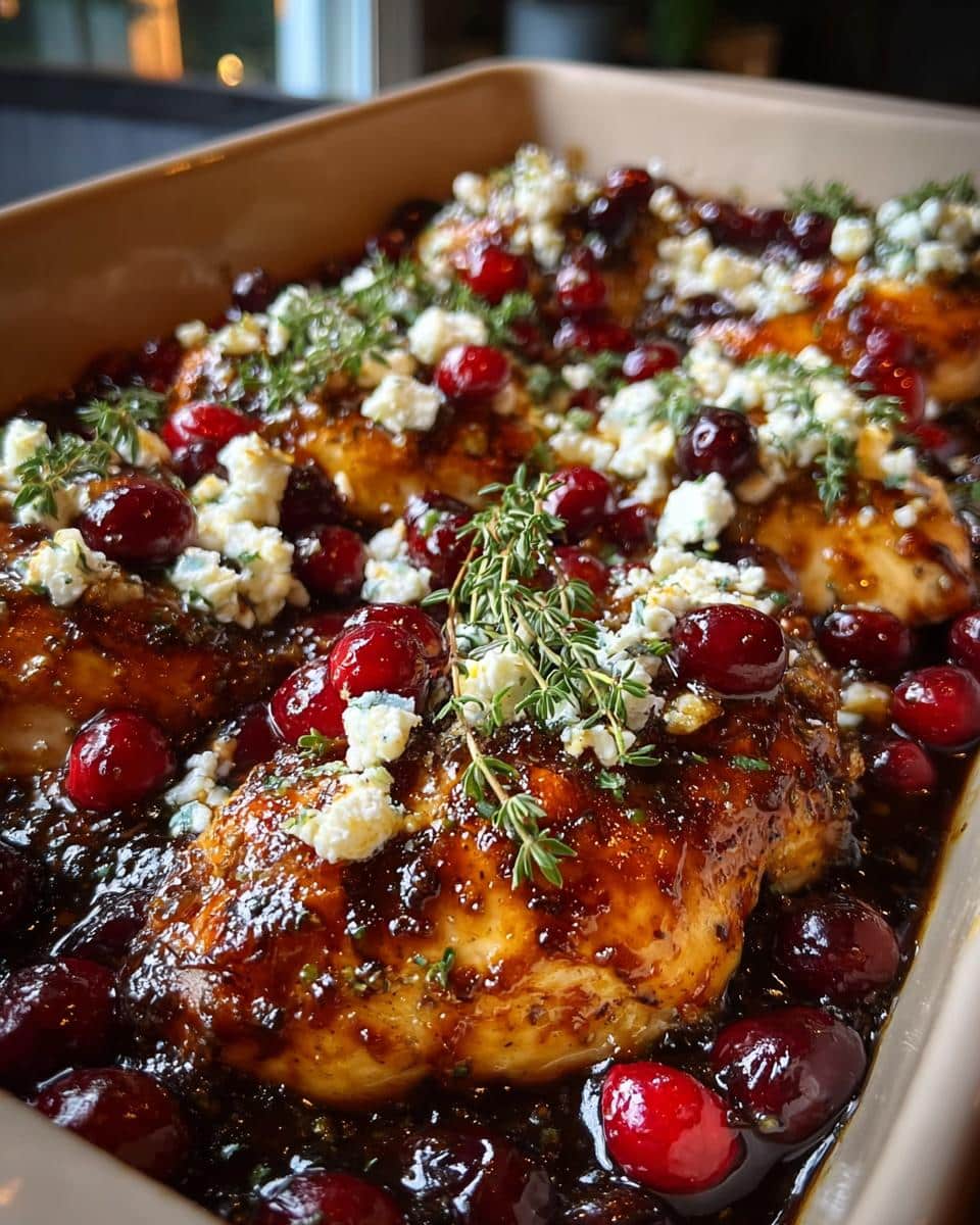 Honey Cranberry Chicken Bake with Feta Cheese - detail 1