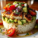Honey Lime Chicken & Avocado Rice Stack