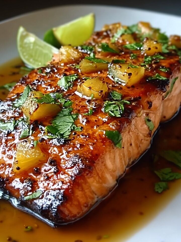 Honey Pineapple Glazed Salmon