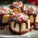 Hot Cocoa Peppermint Cheesecake Bites