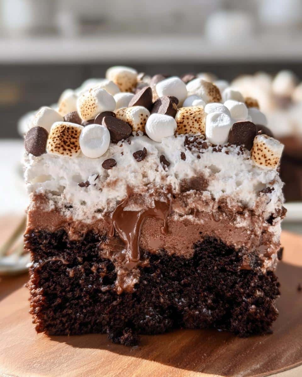 Hot Cocoa Poke Cake Recipe - detail 1