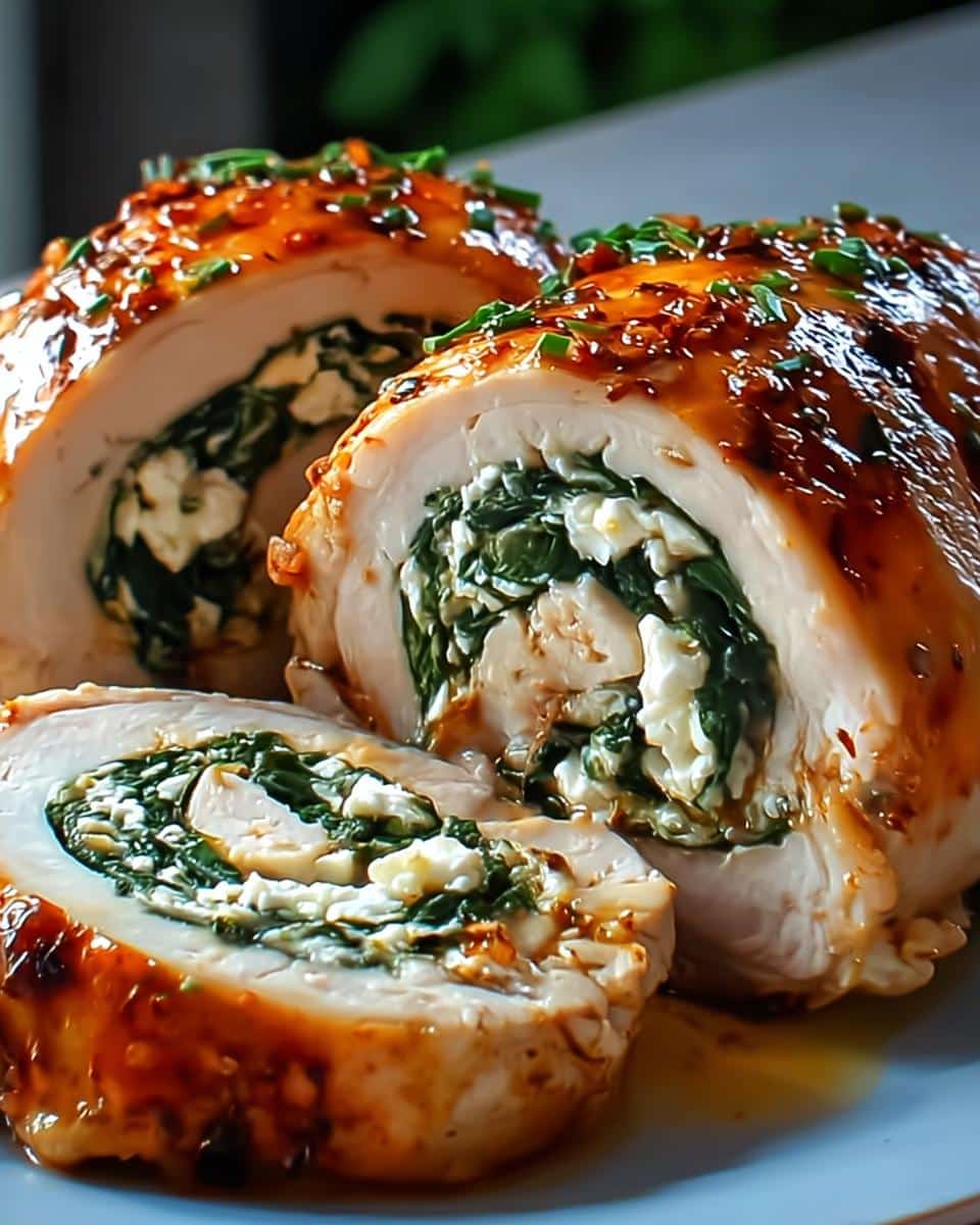 Juicy Rolled Chicken with Feta & Spinach - detail 1