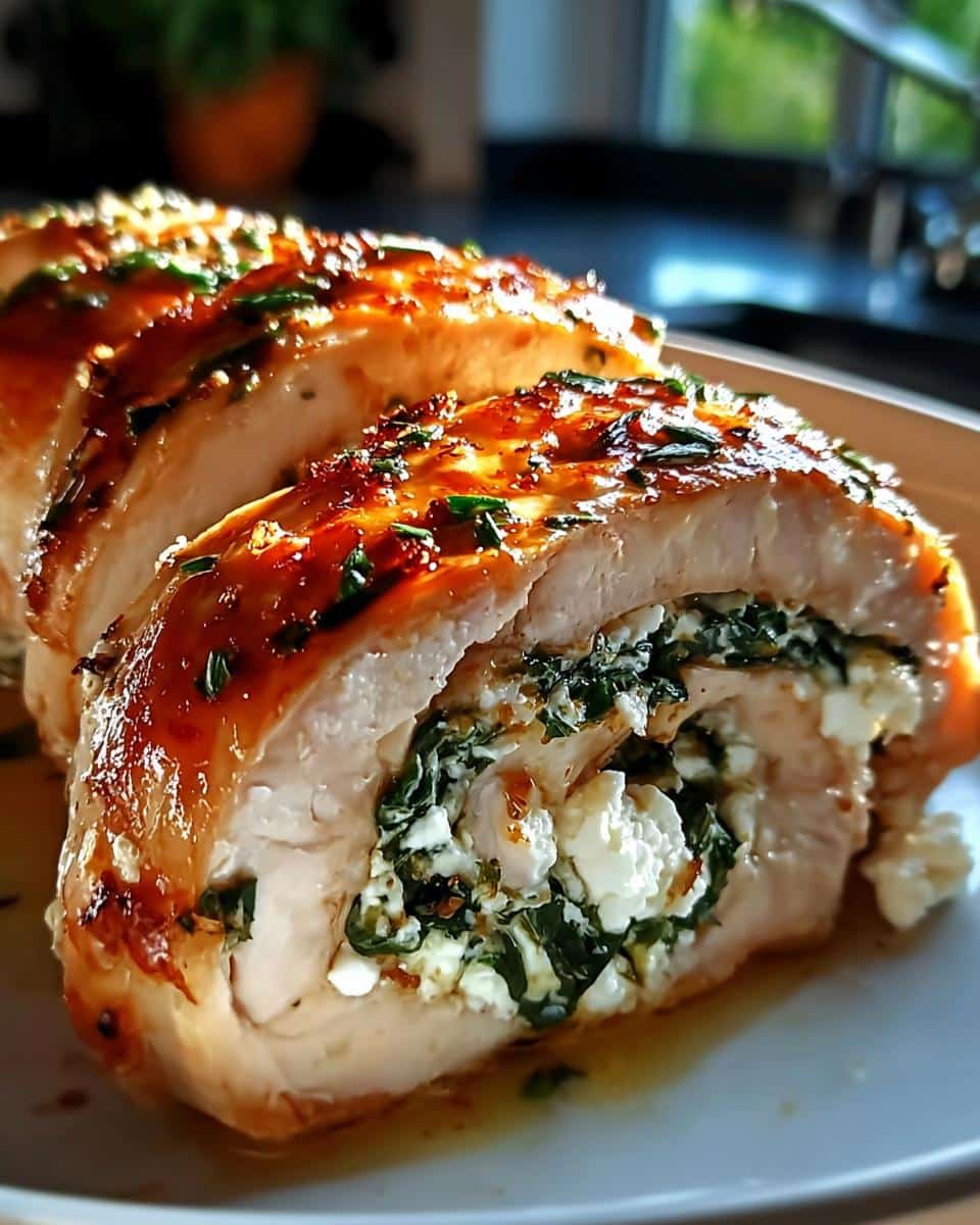 Juicy Rolled Chicken with Feta & Spinach - detail 2
