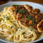 Lemon Garlic Butter Chicken with Creamy Parmesan Linguine
