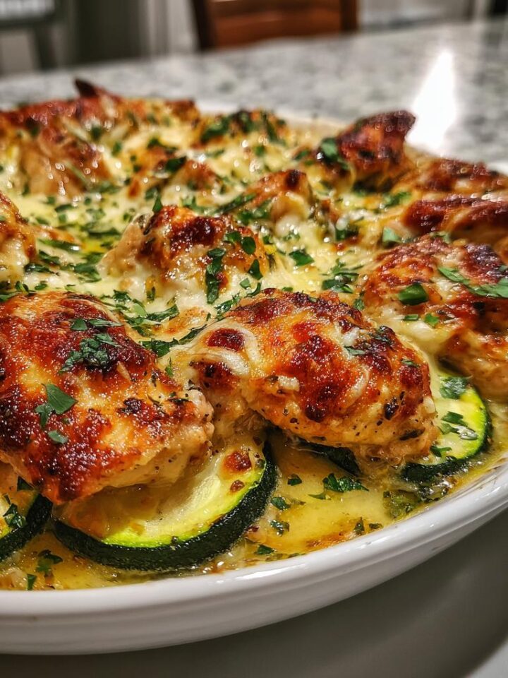 Mediterranean Chicken Zucchini Bake