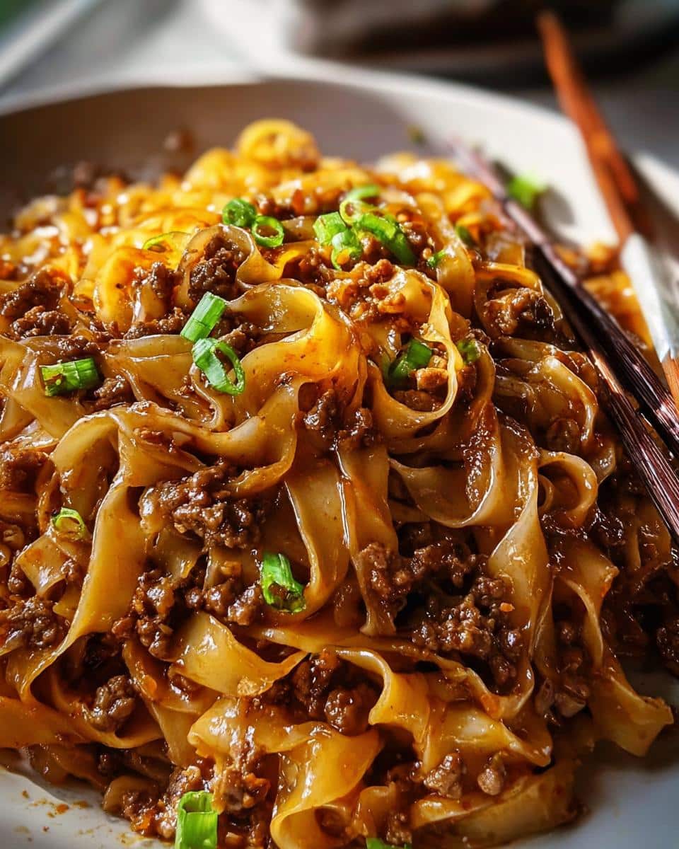 Mongolian Ground Beef Noodles - detail 1