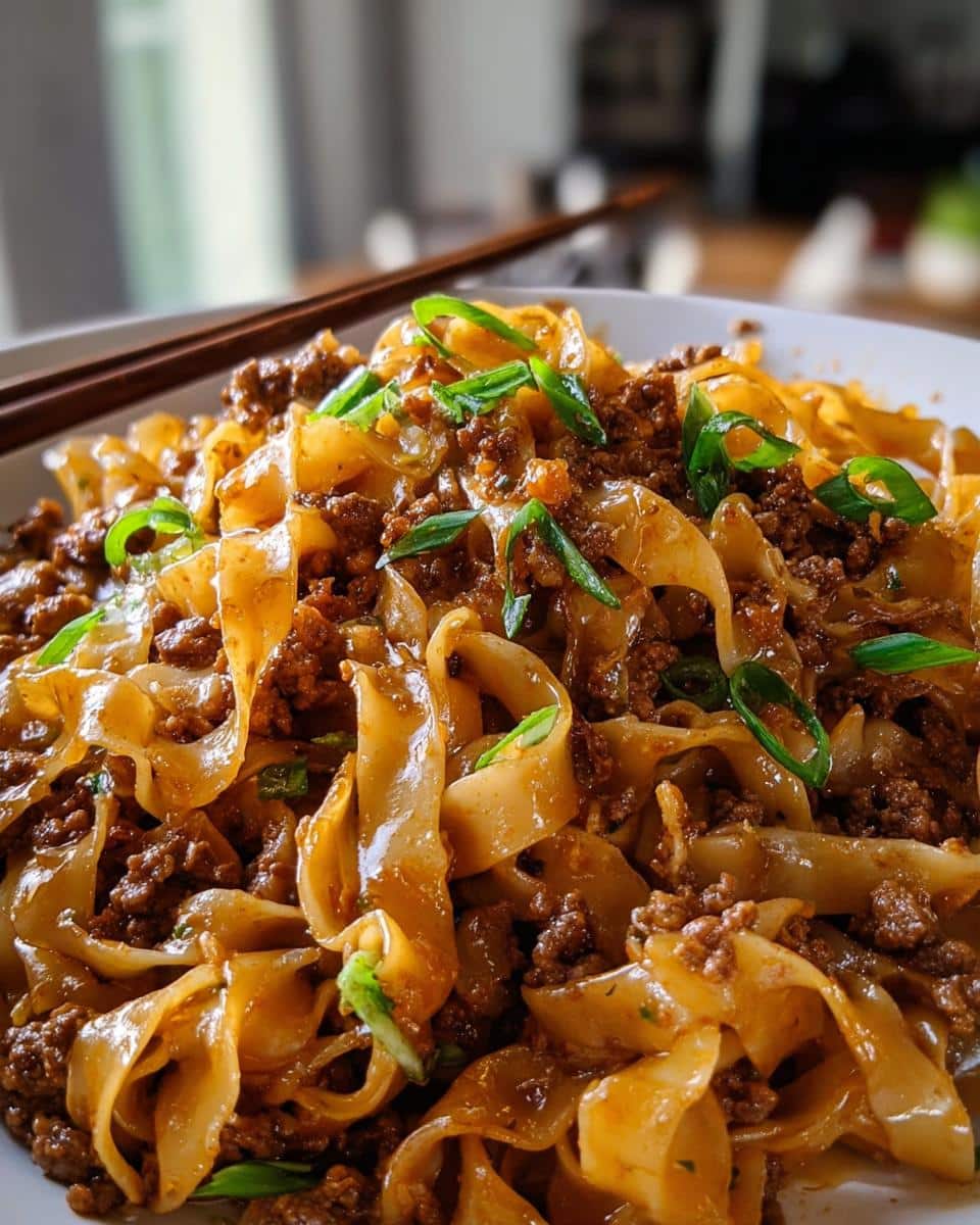 Mongolian Ground Beef Noodles - detail 2