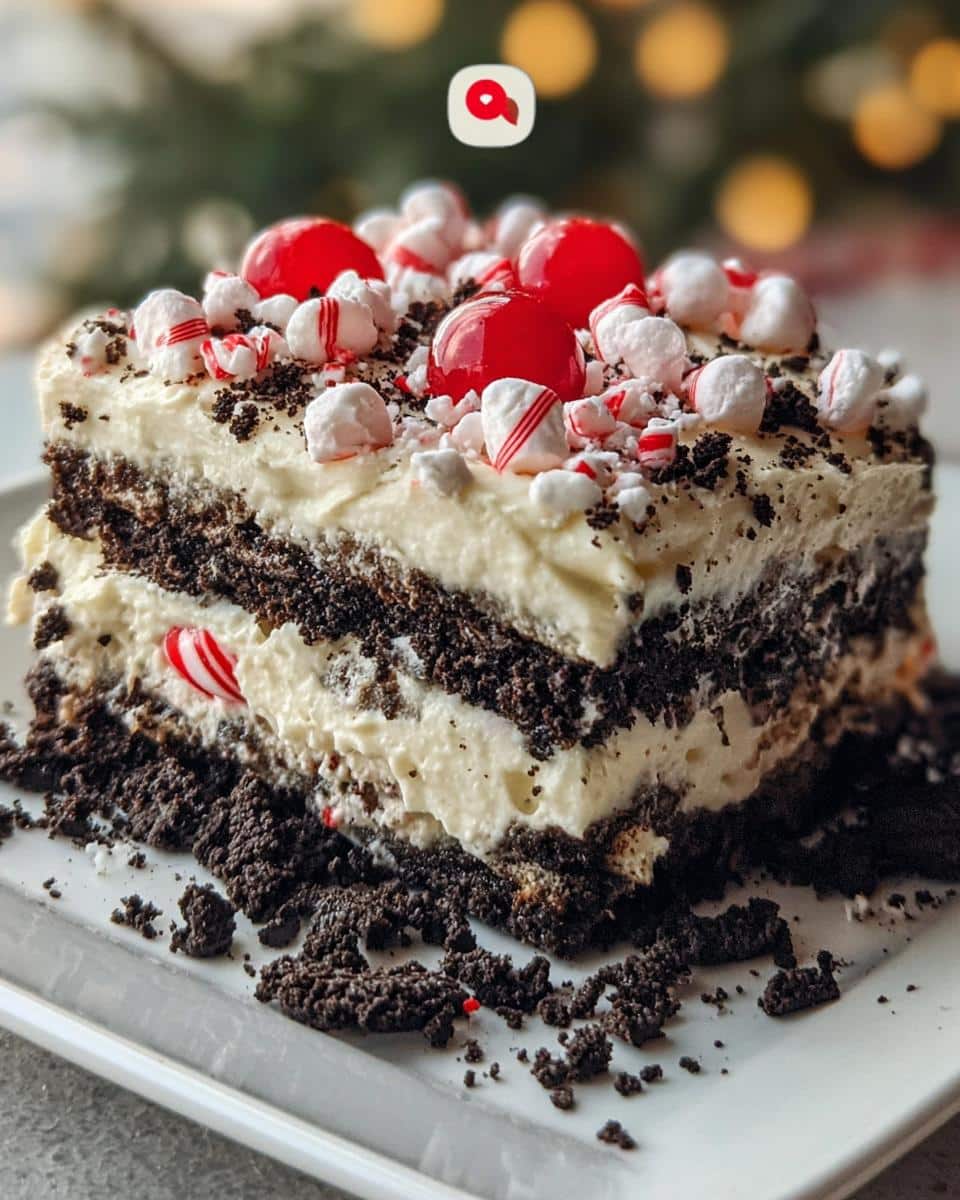 No-Bake Christmas Oreo Lasagna - detail 1
