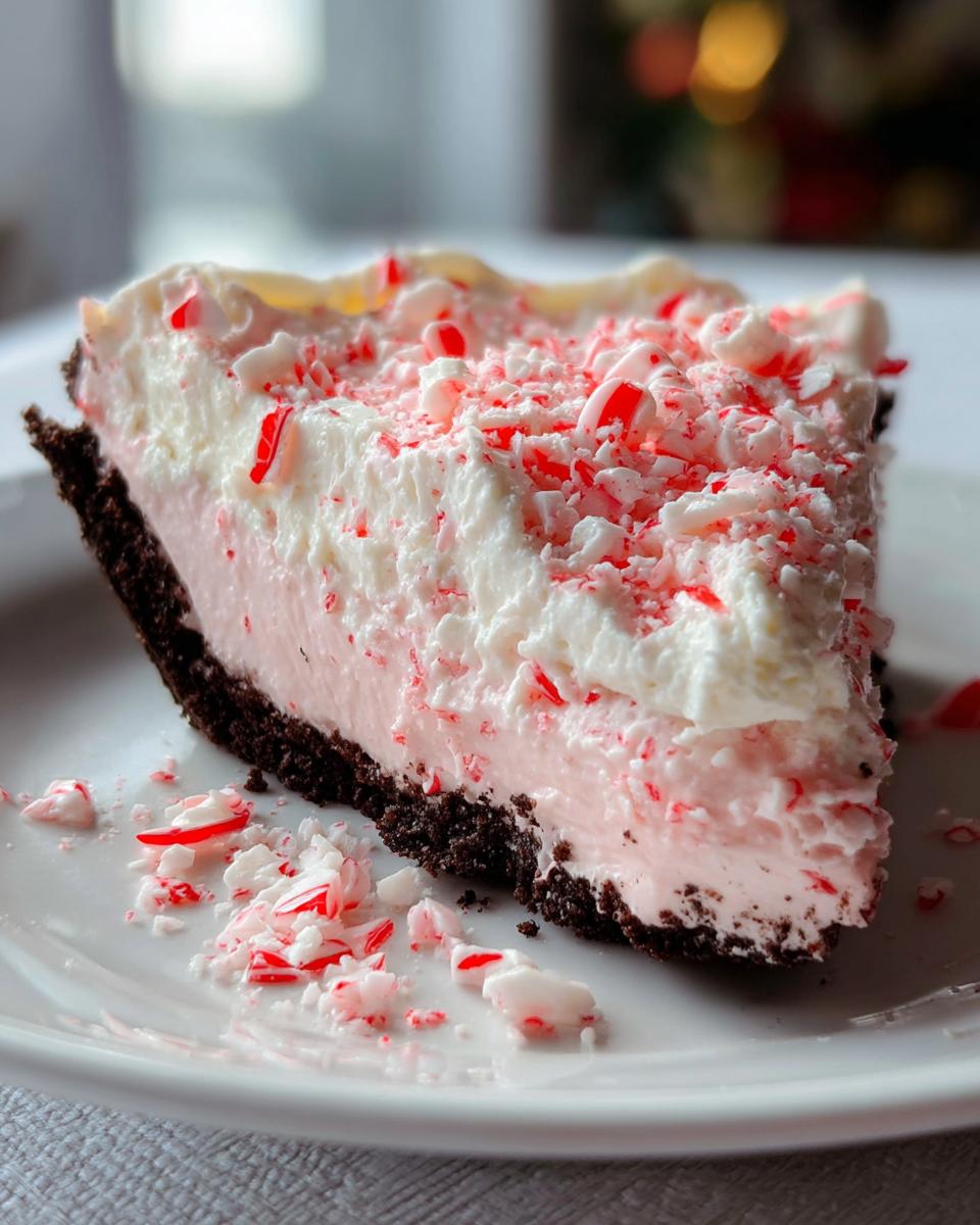 No-Bake Christmas Peppermint Pie - detail 1