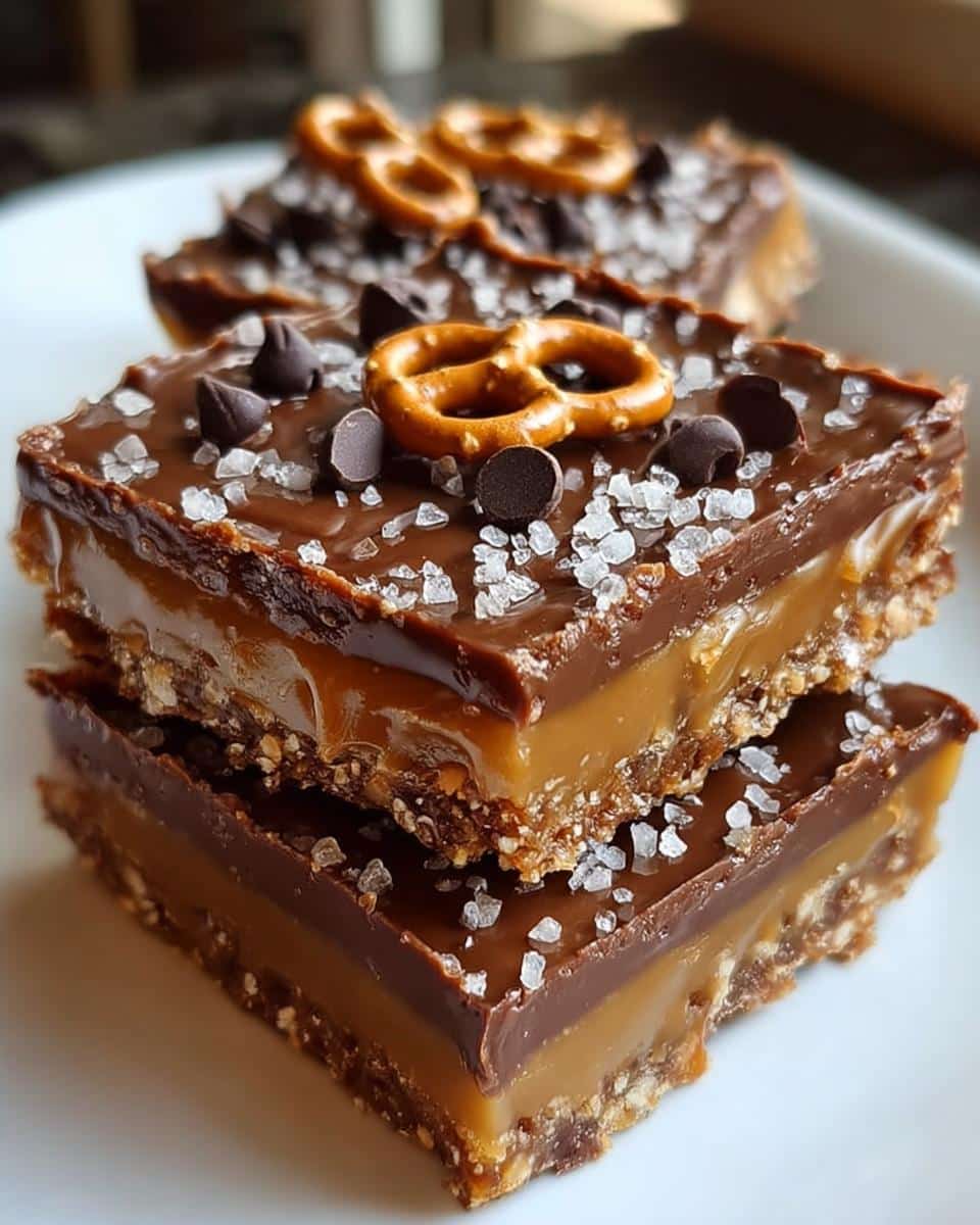 No-Bake Pretzel Bars with Salted Caramel - detail 1