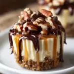 No-Bake Turtle Mini Cheesecakes
