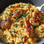 One-Pot Cajun Chicken Alfredo Orzo