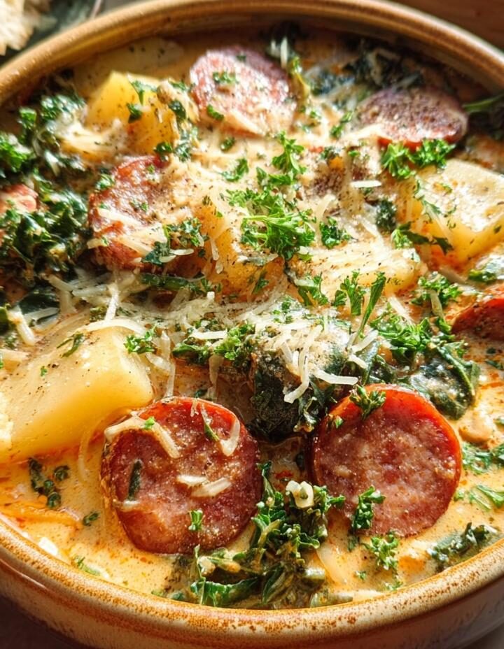 One-Pot Sausage, Kale, and Potato Soup