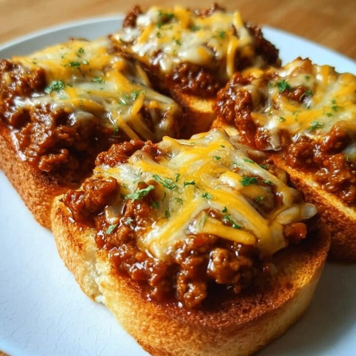 Open Face Garlic Toast Sloppy Joes - Travelers Wizard