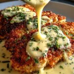 Parmesan Crusted Chicken with Creamy Garlic Sauce