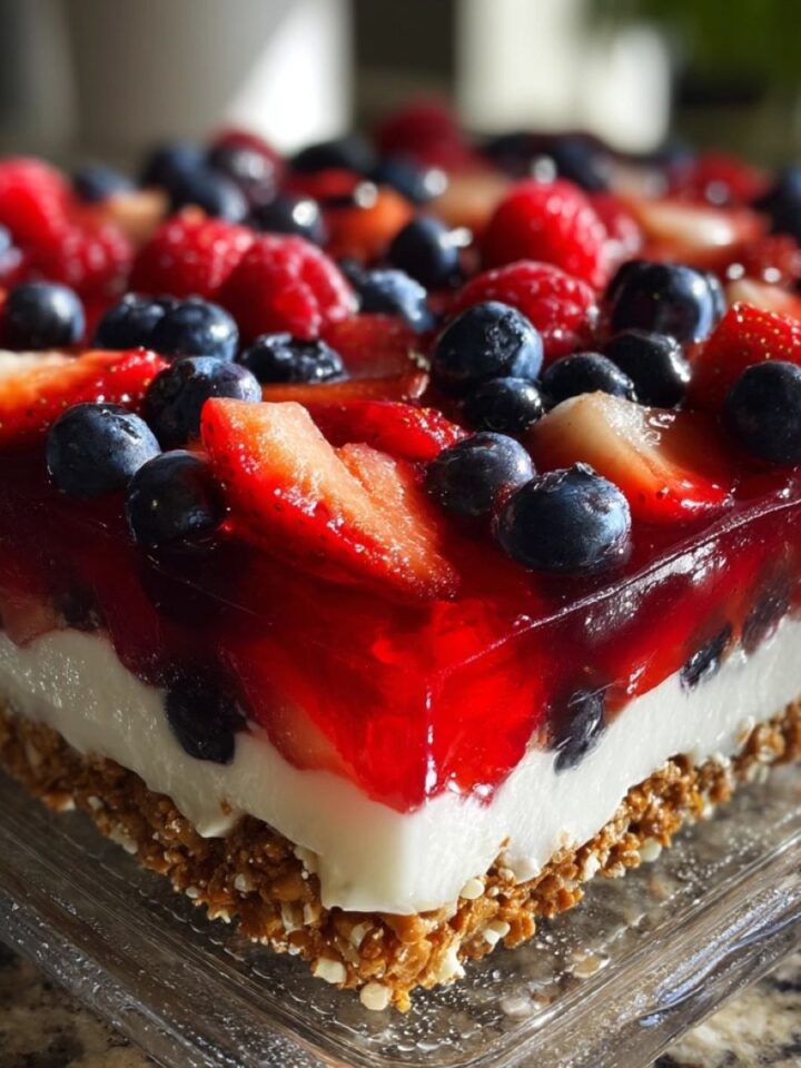 Patriotic Berry Pretzel Salad