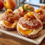 Peach Cheesecake Stuffed Doughnuts