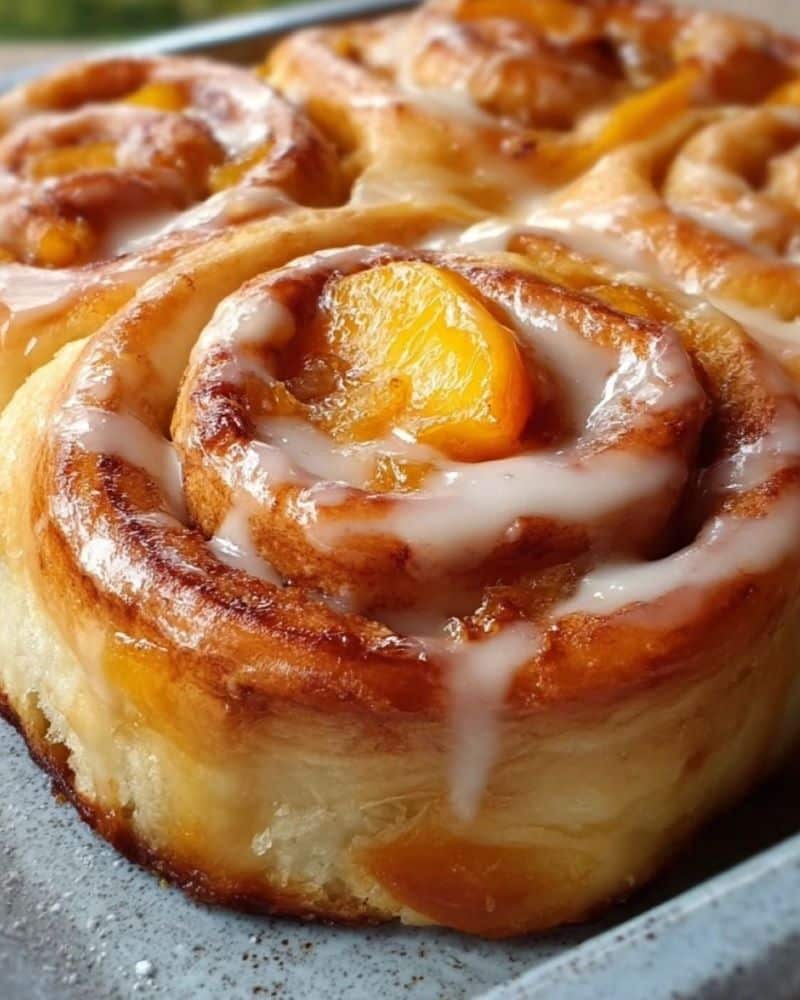 Peach Pie Cinnamon Rolls