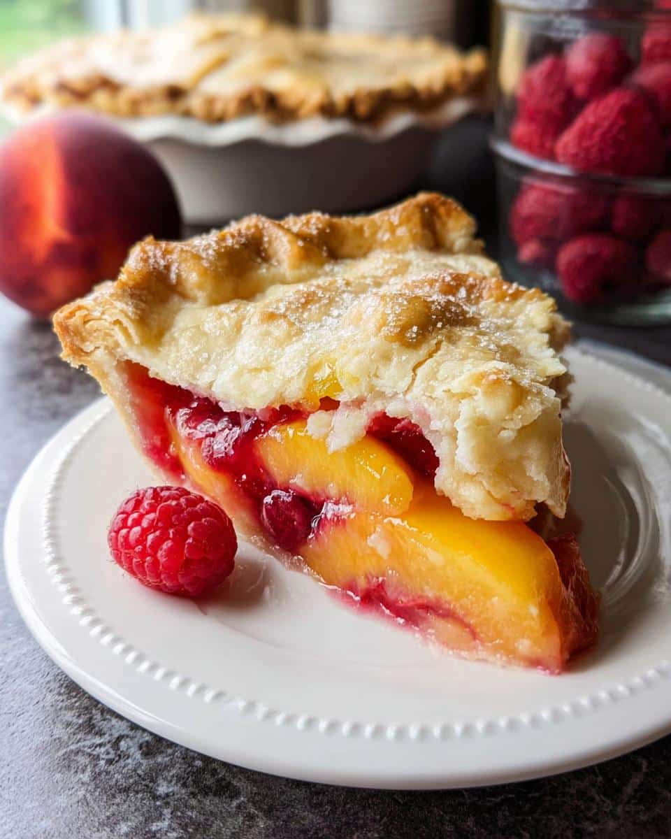 Peach Raspberry Pie - detail 1