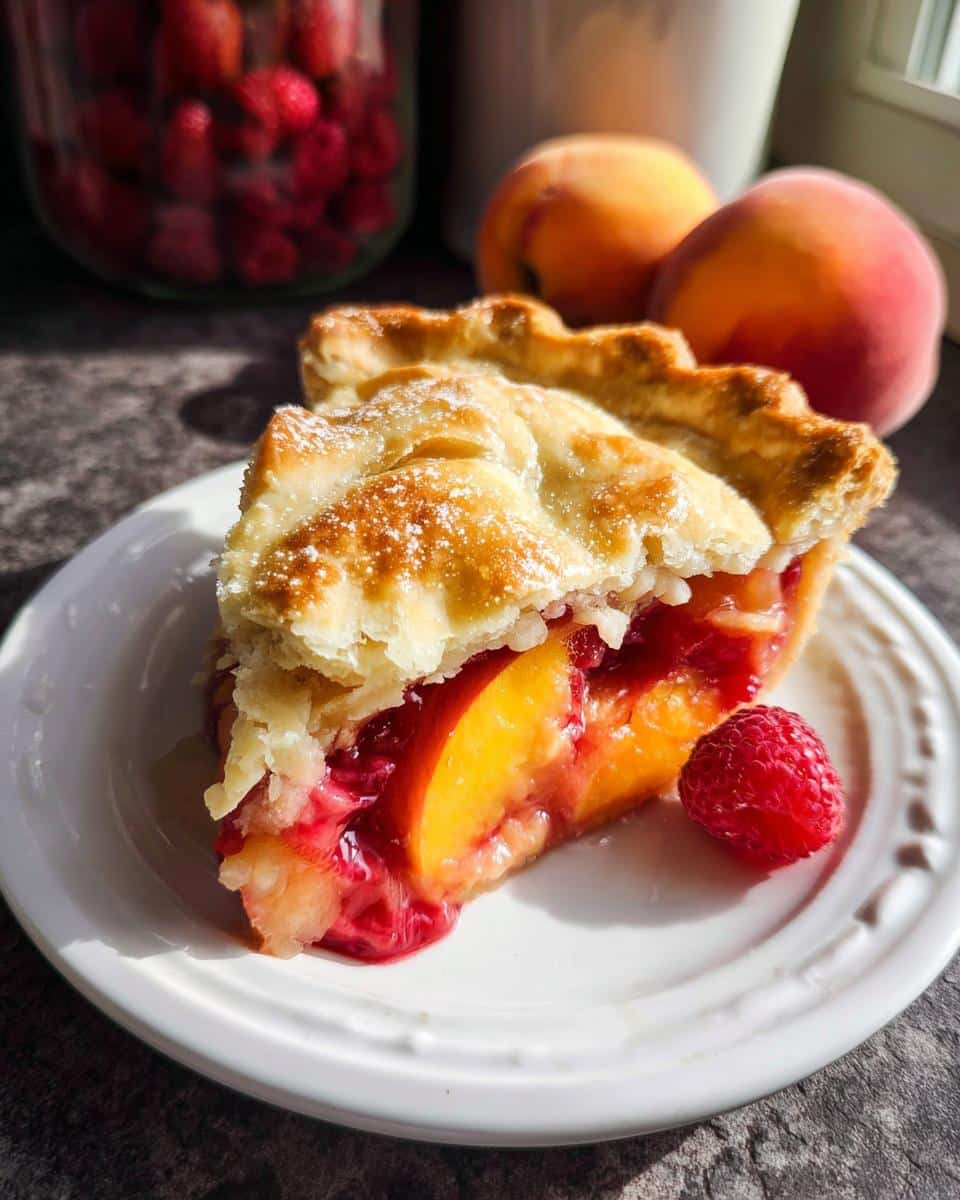 Peach Raspberry Pie - detail 2