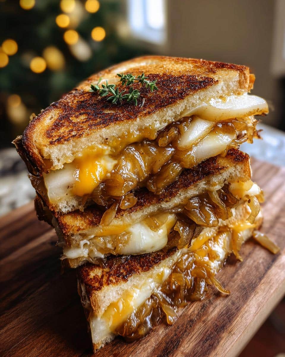 Pear & Apple Grilled Cheese With Caramelized Onions - detail 2